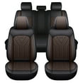 thumbnail image 2 of Maidao Car Seat Covers Leather Full Set for Volvo for S70 1997-2000 5 Seats Compatible Airbag Waterproof Front Rear Cushion Protector Black and Coffee, 2 of 6