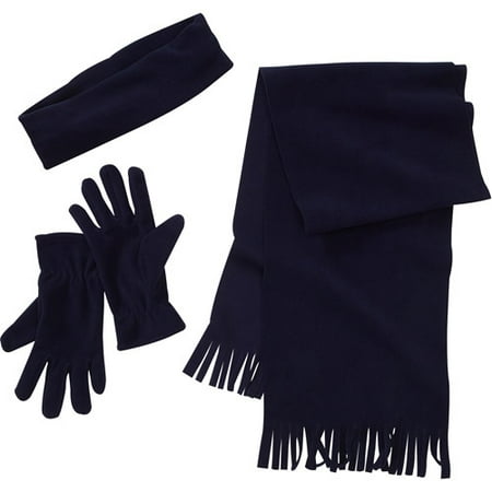 Women's 3-Piece Headband, Scarf and Gloves Fleece Gift Set
