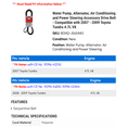 thumbnail image 2 of Water Pump, Alternator, Air Conditioning and Power Steering Accessory Drive Belt - Compatible with 2007 - 2009 Toyota Tundra 4.7L V8 2008, 2 of 2