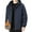 C Navy, variant on Men's Fleece Lined Jacket Casual Comfy Warm Hooded Jacket Coat Fall Winter Trendy Coats Solid Zip Up Coats with Zip Pocket Black L