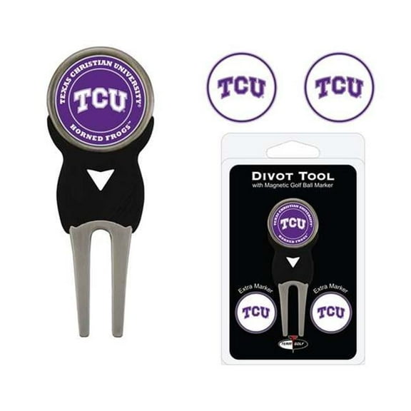 Team Golf NCAA TEXAS CHRISTIAN Divot Tool Pack With 3 Golf Ball Markers