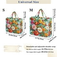 thumbnail image 2 of FORMRS Womens Corduroy Tote Bag Crossbody Shoulder Handbag with Pocket, Pink Floral Tomatoes, 2 of 7