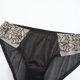 thumbnail image 4 of Gibobby Conjunto de lencería de encaje Ropa interior francesa para mujer, pechos pequeños, sujetador de contraste de Color bordado(Negro, CH), 4 of 5