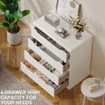 thumbnail image 5 of 4 Drawer Dresser, Modern Wooden Storage Chest with Embedded Handles, Anti-Tip Safety Device, White Finish Bedroom Organizer for Living Room Kids Room, 5 of 8