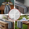 thumbnail image 6 of Black Gray Ombre Short Table Runner 36 Inches Long,Modern Abstract Moire Art Geometric Cotton Linen Table Runners Dresser Scarves,Tabletop Scarf Furniture Cover for Home Dinner Party Decor 13"x36", 6 of 8