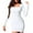 White, variant on Women's Slim Square Neck Solid Color Long Sleeve Dress Skirt Bodycon Trendy Casual Tight Elegant Mini Party Dress Hot Pink L