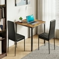 thumbnail image 5 of 3-Piece Kitchen Table Set for 2, with 2 Upholstered PU Leather Chairs, for Small Space Dining Room & Apartment, Retro, 5 of 9