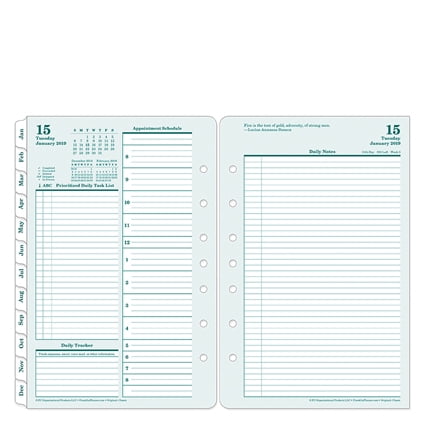 Classic Planner - Classic Original Daily Ring-bound Planner - Jan 2019 - Dec 2019