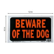 Hy-Ko 8.5 x 12 inch Plastic Beware of The Dog Sign Orange and Black