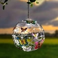 thumbnail image 2 of 2X Bola Redonda Colgante de Jardín con Mariposa y Lámpara Tejida, Luz Decorativa Solar, Metal para Exteriores A, 2 of 2