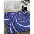 thumbnail image 3 of Ahgly Company Machine Washable Indoor Rectangle Transitional Light Slate Blue Area Rugs, 4' x 6', 3 of 7