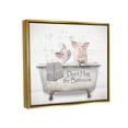 thumbnail image 4 of Stupell Industries Hog Bathroom Pigs Animals & Insects Painting Gold Floater Framed Canvas Art Print Wall Art, 31 x 25, 4 of 10
