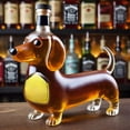 thumbnail image 2 of Btomtd Dachshund Dog Shaped Whiskey Decanter, 10oz High Borosilicate Glass Liquor Bottle, Novelty Wine Decanter for Home Bar and Gifts, Yellow, 2 of 6
