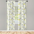 thumbnail image 3 of Ambesonne Vintage Curtains, Triangles Dots Hexagon Art, Pair of 28"x84", Yellow and Charcoal Grey, 3 of 5