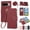 Red, variant on for Google Pixel 9 Pro/Pixel 10 Pro 6.3" Wallet Case Magnetic Flip Cover Multi-Card Slots Zipper Pocket With Circular Buckle Detachable Shoulder Strap And Wrist Strap,White