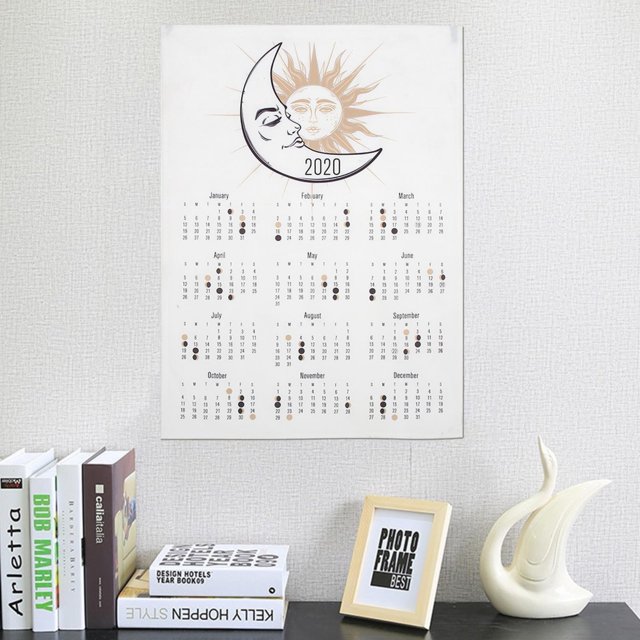 Decoración del hogar, calendario de pared de tela de estilo sencillo de 50 x 70 cm 2020, muy recomendable