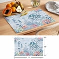 thumbnail image 6 of Blue Jellyfish Octopus Placemats Set of 12 Beach Nautical Ocean Coral Seahorse Place Mats Indoor Wipeable Table Mats Washable Dining Table Placemats for Kitchen Holiday Party Home Decor 13x19 Inch, 6 of 9