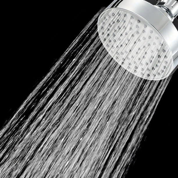 Cabezal de ducha de alta presión | Rociador de lluvia universal de plástico ABS, fácil de instalar en 1 minuto | Caudal de agua ajustable | Boquillas de goma fáciles de limpiar | Reemplazo para una