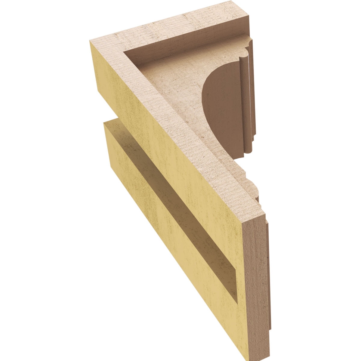 4"W x 4"D x 8"H Wide Warren Rough Cedar Woodgrain TimberThane Corbel, Primed Tan