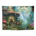 thumbnail image 5 of Nawypu Fantasy Forest Mushroom Tapestry Fairy Enchanted Wonderland Tree House Tapestries Wall Hanging Art for Bedroom Living Room Dorm Decor, 5 of 6