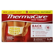 ThermaCare Back Pain Therapy Lower Back & Hip Small/Medium Pain Relief Heat Wraps, 3 Count - 4 Pack
