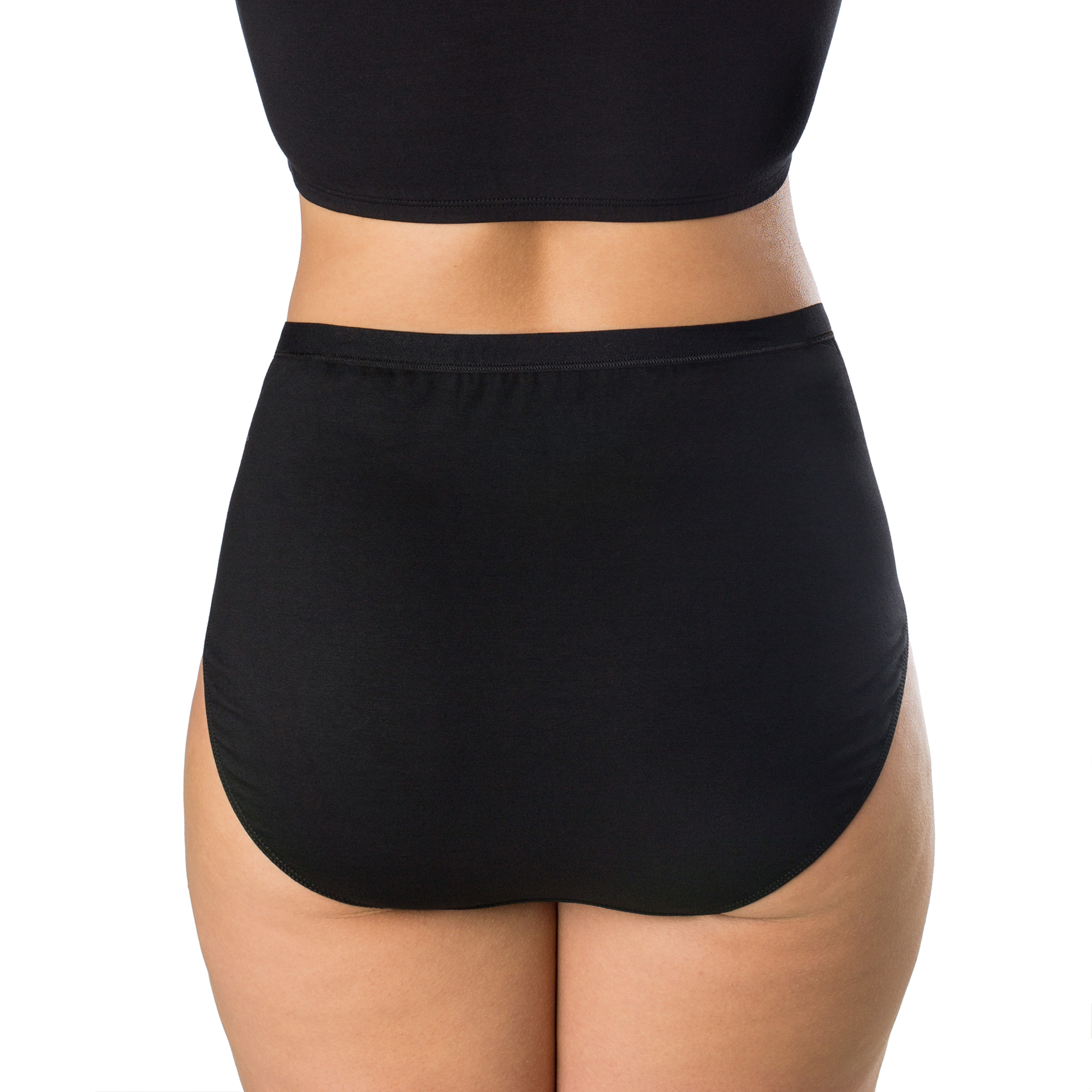Plus Cotton Spandex High Cut Brief