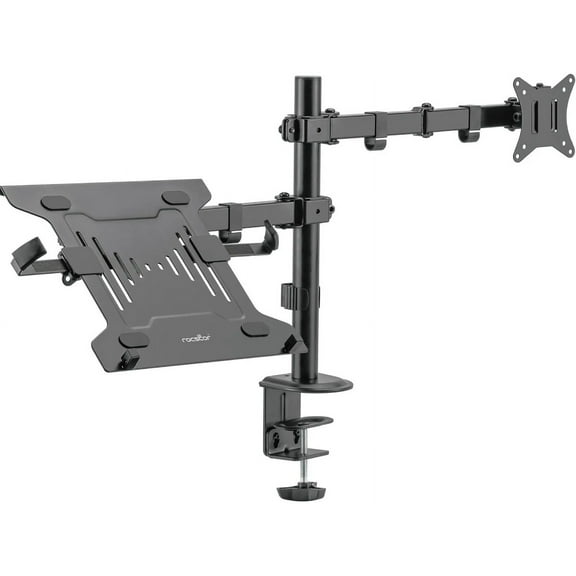 Rocstor ErgoReach EP16 Premium Monitor Arm w/VESA Laptop Tray, Display up to 32"