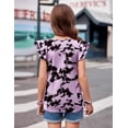 thumbnail image 6 of Arshiner Girls T Shirts Ruffle Short Sleeve Ruched Knot Side Tunic Blouse Summer Tee Tops, 6 of 6