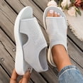 thumbnail image 3 of Rokment Womens Knit Mesh Athletic Orthopedic Slingback Sandals Open Toe Slip on Casual Wedge Shoes Breathable Comfortable Walking Sneakers Summer Grey Size 9.5, 3 of 7
