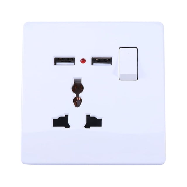 PENIKOKO 1Set Metal And Plastic Usb Outlet Wall Plug For International Travel Use Charging Multiple Devices