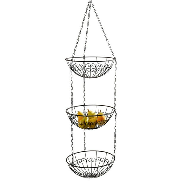 Hgc 3 Tier Metal Wire Hanging Fruit Basket Walmart Com Walmart Com