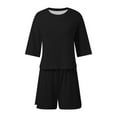 thumbnail image 6 of Sereluxe Pajama Set, Ladies Pajama Set Solid Color Loose Shorts Set, Womens Pajamas Set, for Size 2XL, 6 of 8