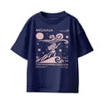 thumbnail image 2 of Disney Moana Ride Wave Pink Silhouette Youth T Shirt (Navy, XS-XL), 2 of 4