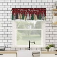 thumbnail image 4 of Christmas Plaid Tree, Kitchen Valances for Windows 54x18 Inch Kitchen Curtains Valances Rod Pocket Buffalo Check Red Green Snowflake Bathroom Window Valances for Window Treatment Decor, 4 of 6