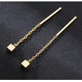 thumbnail image 3 of GFDYREE Square Earrings Gold/Silver/Black Tassel Threader Drop Cute Square Earrings Long Chain Ear Line, 3 of 4