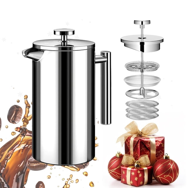 Prensa francesa WORBIC de acero inoxidable de 1 L con doble pared