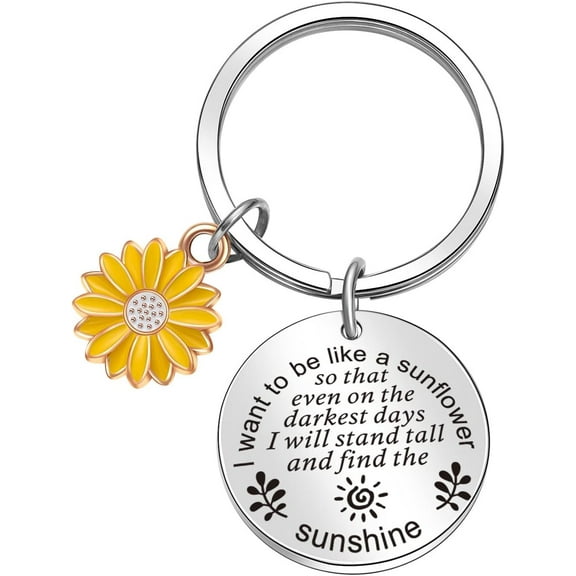 Best Friend Keyring Sunflower Keyring Friendship Gift Sunflower Charm Jewelry Sister Gift