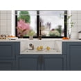 thumbnail image 3 of [US IN STOCK] Fireclay Farmhouse Kitchen Sink 33 inch Apron Sink Single Bowl Farm Sink with Bottom Grid in & Drain , White Color, 3 of 4