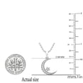 thumbnail image 5 of Dazzlingrock Collection Round White Diamond Half-Moon & Star Pendant with 18 Inch Silver Chain for Women (0.15 ctw, Color I-J, Clarity I1-I2) in 18K White Gold, 5 of 6