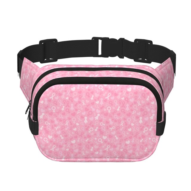 Balery Breast Cancer Awareness Mochila Cinturón para Mujeres y Hombres, Bolsa de Cintura Impermeable de Doble Capa con Correa