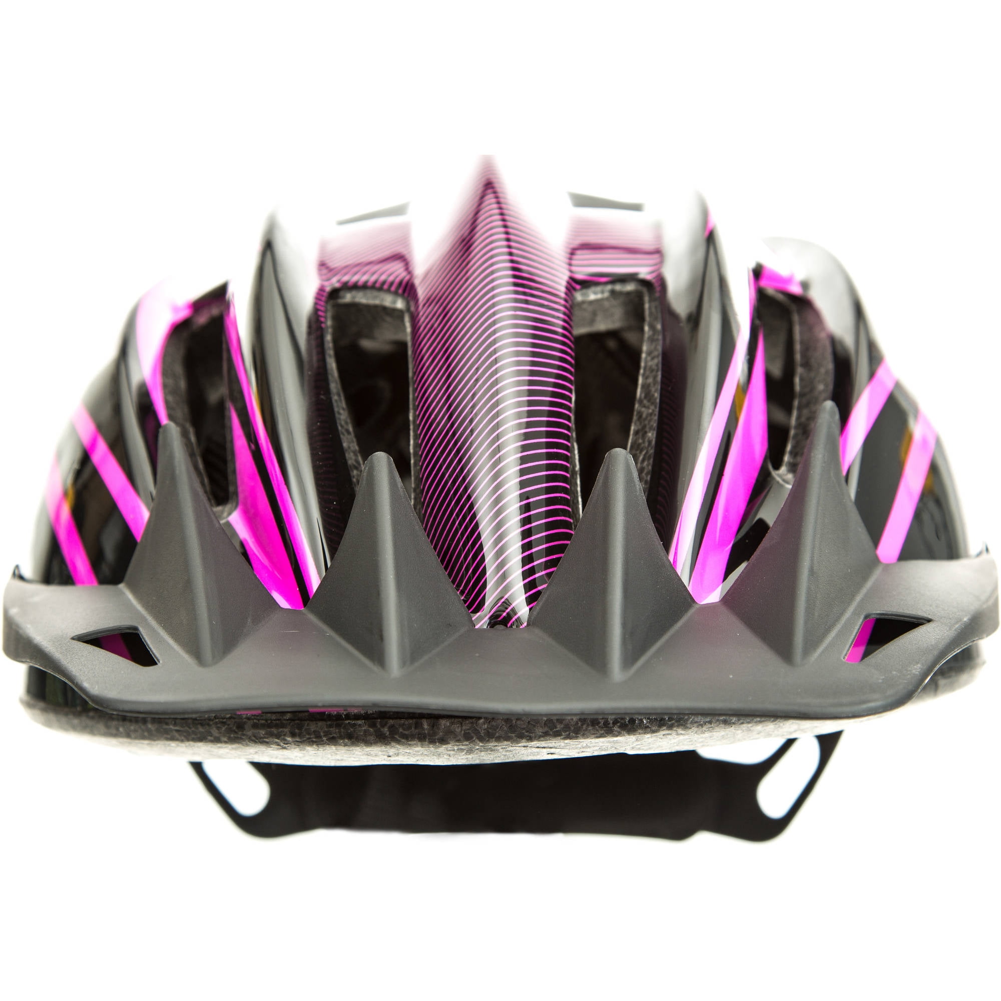 Punisher Skateboards Women's 18-Vent Cycling Helmet with ABS Shell and Detachable Visor, Black and Pink