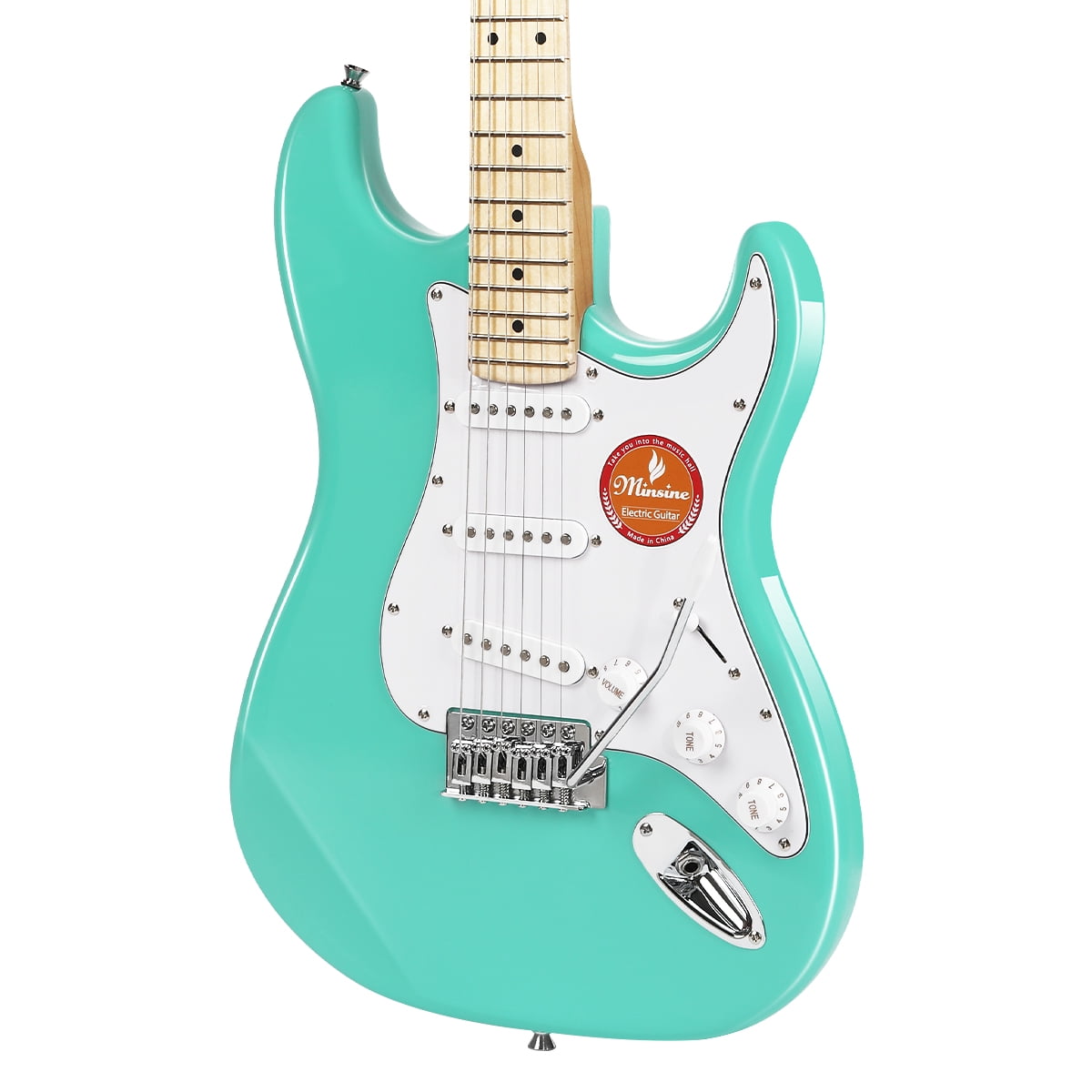 39 Inch Electric Guitar, Full Size Solid Body S-S-S Pickups 6 Strings Beginner Guitar Kit With Gig Bag, Strap, Tremolo Arm, Cable & Picks MS100