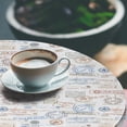 thumbnail image 2 of Ambesonne Travel Fitted Round Tablecloth, Vintage Rubber Stamps, 45"- 56" Diameter, Multicolor, 2 of 5