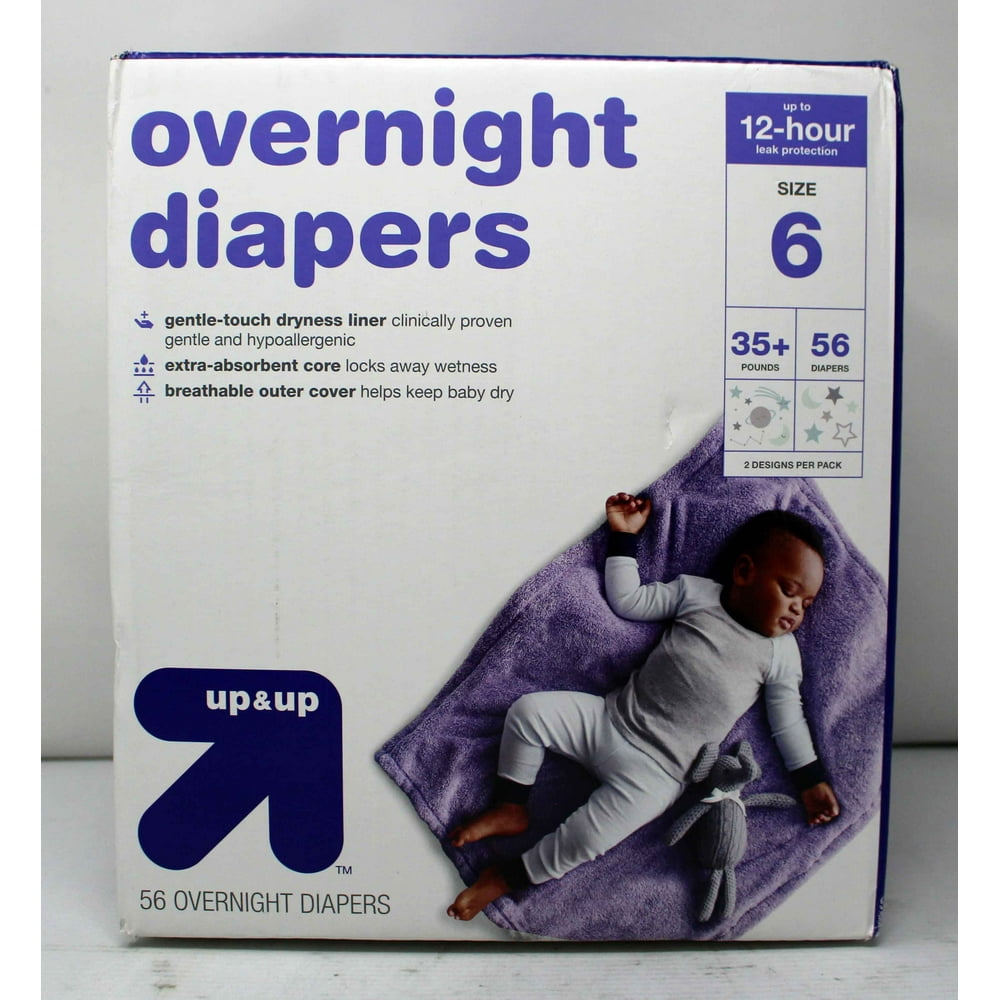 Up & Up Overnight Diapers Size 6 35+ Pounds 56 Count