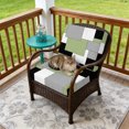 thumbnail image 4 of Outdoor Patio Cushion Covers 4 Pack Abstract Patio Chair Cushion Covers with Ties and Zipper Square Green Black Grey White Waterproof Outdoor Seat Cushion Covers for Patio Furniture 20"x18", 4 of 9