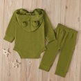 thumbnail image 5 of FRSASU Kids Pants Clearance,Newborn Infant Baby Long Sleeve Solid Hoodie Romper Bodysuit Tops+Pants Set, 5 of 8