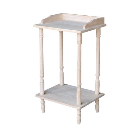 UPC: 0727506514670 | Single-shelf Unfinished Solid Parawood Phone Stand
