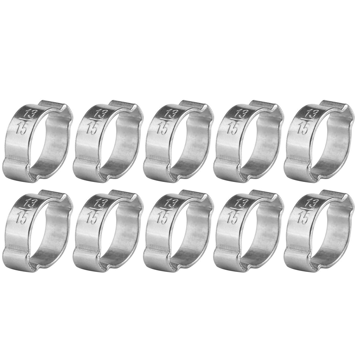 10 pcs 2-Ear Hose Clamp 9-11mm Zinc Plated Stainless Steel 5-23mm Fastener Pipe Clip for Automobiles Fule Petrol Pipe Tube