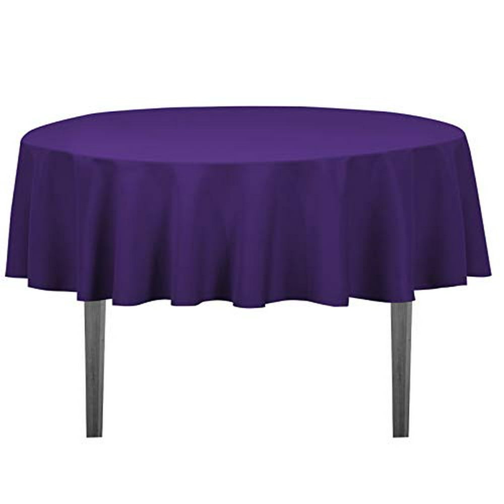 LinenTablecloth 70-Inch Round Polyester Tablecloth Purple - Walmart.com ...