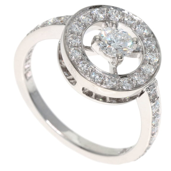Pre-Owned Boucheron Avalonde Diamond Ring #50, 18K White Gold, Women's.